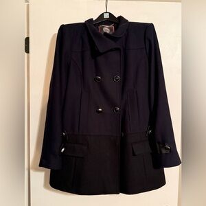 Vince Camuto Women's Double-Breasted Black Pea Coat